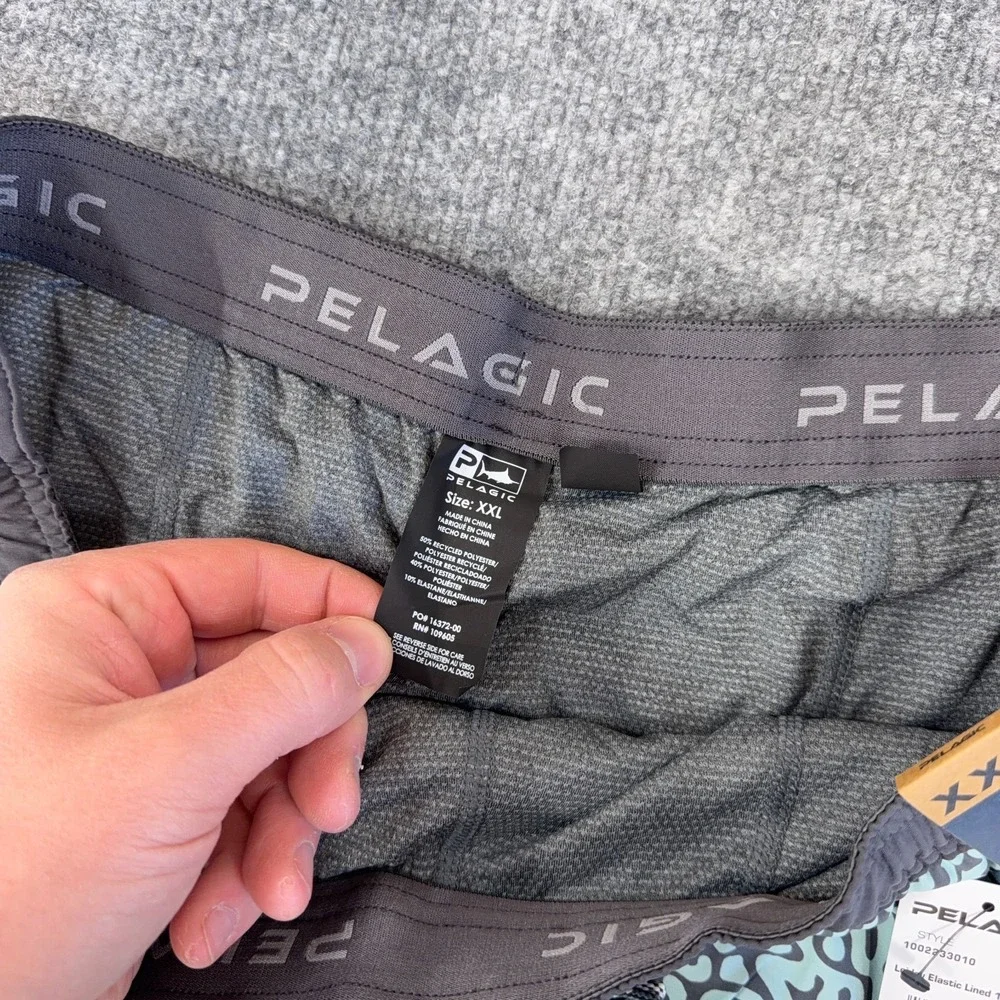 Pelagic Swim Trunks Men 2XL Gray Blue Leiday 17